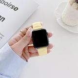 Modern Style Silicone Replacement Strap Watchband For Apple Watch Series 7 & 6 & SE & 5 & 4 40mm  / 3 & 2 & 1 38mm  Style:Silver Buckle(Yellow)