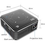 P11 4K HD DLP Mini 3D Projector 4G + 32G Smart Micro Convenient Projector  Style:EU Plug(Black)