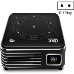 P11 4K HD DLP Mini 3D Projector 4G + 32G Smart Micro Convenient Projector  Style:EU Plug(Black)