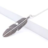 Simple Classic pendant Necklace Feather Necklace Long Sweater Chain Jewelry choker Necklace for Women(Gold)