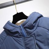 Groot formaat lang naar beneden gevoerde jas (kleur: blauw maat: xxxxxl)