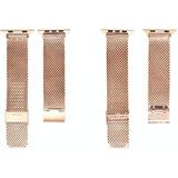 304 Stainless Steel Milanese Replacement Strap Watchband with Connector For Apple Watch Series 6 & SE & 5 & 4 40mm / 3 & 2 & 1 38mm(Rose Gold)