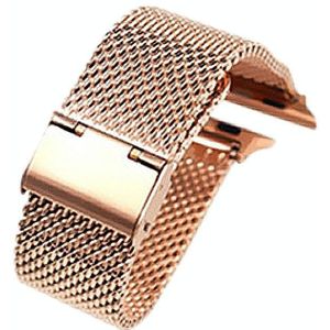 304 Stainless Steel Milanese Replacement Strap Watchband with Connector For Apple Watch Series 6 & SE & 5 & 4 40mm / 3 & 2 & 1 38mm(Rose Gold)