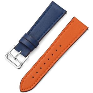 Voor Huawei Bekijk GT3 46mm 22 mm SuperShift Contrast Pin Buckle Leather Watch Band (blauw+oranje)