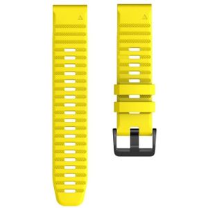 For Garmin Fenix 6X 26mm Smart Watch Quick Release Silicon Wrist Strap Watchband(Yellow)