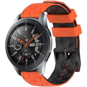 For Samsung Galaxy Watch 46mm 22mm Football Pattern Two-Color Silicone Watch Band(Orange+Black)
