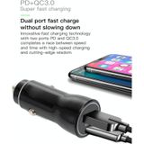 P21 Portable PD 20W + QC 3.0 18W Dual Ports Fast Car Charger(Black)