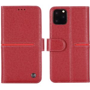 For iPhone 11 Pro Max GEBEI Top-grain Leather Horizontal Flip Protective Case with Holder & Card Slots & Wallet & Photo Frame(Red Wine)