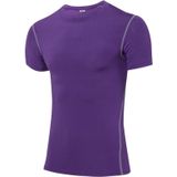 Stretch Quick Dry Tight T-shirt Training Bodysuit (Kleur: Paars formaat:XXXL)
