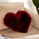 Home Cushion Pillow can be Washed without Core Heart-shaped Pillowcase  Size: 40x50cm(Red Wine)