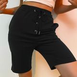 Vrouwen effen kleur vijfpuntige broek (kleur: zwart Maat: XL)