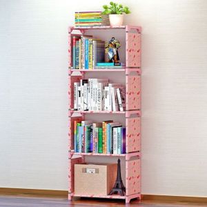 Children Bookshelf Storage Shelve Book Rack Bookcase for Home Furniture(Pink)