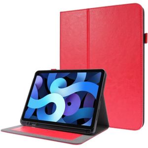 For iPad Pro 12.9 inch (2020) Crazy Horse Texture Horizontal Flip Leather Case with 2-folding Holder & Card Slot(Red)
