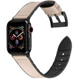 Solid Color TPU + Stainless Steel Watch Strap for Apple Watch Series 3 & 2 & 1 42mm (Grey)