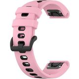 For Garmin Fenix 6X 26mm Silicone Sports Two-Color Watch Band(Pink+Black)