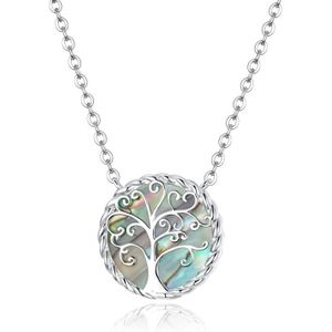 S925 Sterling Silver Colorful Tree of Life Women Nacklace Jewelry