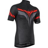 WEST BIKING YP0206164 Summer Polyester Breathable Quick-drying Round Shoulder Short Sleeve Cycling Jersey for Men (Color:Red and Black Size:S)