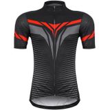 WEST BIKING YP0206164 Summer Polyester Breathable Quick-drying Round Shoulder Short Sleeve Cycling Jersey for Men (Color:Red and Black Size:S)
