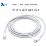 2 in 1 PD 30W USB-C / Type-C + 3A PD 3.0 USB-C / Type-C naar USB-C / Type-C Fast Charge Data Cable Set  Kabellengte: 2 m  AU Plug