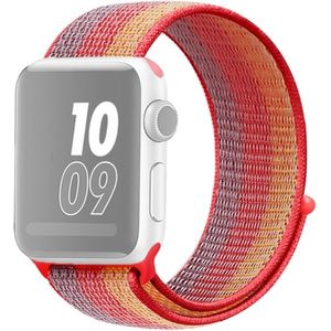 For Apple Watch Series 6 & SE & 5 & 4 40mm / 3 & 2 & 1 38mm Nylon Loop Watchband(Yellow Orange)