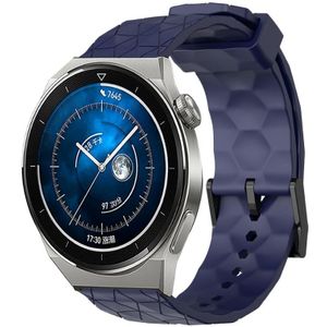 Voor Huawei Watch GT3 Pro 46 mm 22 mm voetbalpatroon effen kleur siliconen horlogeband