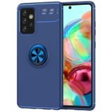 For Samsung Galaxy A72 5G Metal Ring Holder 360 Degree Rotating TPU Case(Blue+Blue)