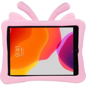 For iPad 10.2(2019)/10.5 Butterfly Bracket Style EVA Children Falling Proof Flat Cover protective Shell/Case(Pink)