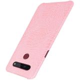 Voor LG K51S schokbestendige krokodiltextuur PC + PU Case(roze)