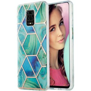 For Xiaomi Redmi Note 9S / 9 Pro / 9 Pro Max 3D Electroplating Marble Pattern TPU Protective Case(Green)