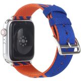 Nylon Single Loop Replacement Strap Watchband For Apple Watch Series 7 & 6 & SE & 5 & 4 44mm  / 3 & 2 & 1 42mm(Orange+Black)