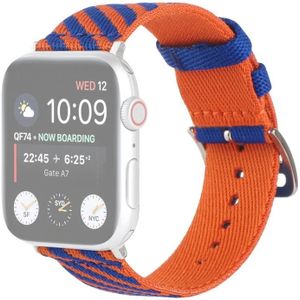 Nylon Single Loop Replacement Strap Watchband For Apple Watch Series 7 & 6 & SE & 5 & 4 44mm  / 3 & 2 & 1 42mm(Orange+Black)