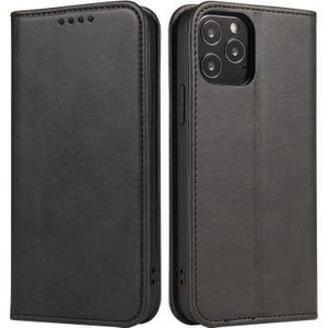 Kalf textuur magnetische horizontale flip lederen geval met houder en kaart slots & portemonnee voor iPhone 13 (zwart)