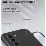 For Samsung Galaxy S21+ 5G Solid Color Imitation Liquid Silicone Straight Edge Dropproof Full Coverage Protective Case(White)