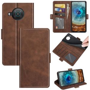 For Nokia X10/X20 Dual-side Magnetic Buckle Horizontal Flip Leather Case with Holder & Card Slots & Wallet(Brown)