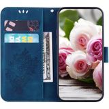 Butterfly Rose Embossed lederen telefoonhoesje voor iPhone 12/12 Pro