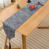 Cotton Linen Tea Table Dining Table Table Flag Retro Tablecloth  Size:30x240cm(Wave)