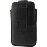 Universal Leather Case Pocket Sleeve Bag with Earphone Pocket for Galaxy Note II / N7100 / i9220 (Black)