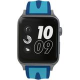 For Apple Watch Series 3 & 2 & 1 42mm Fashion Double Stripes Pattern Silicone Watch Strap(Blue)
