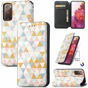 Voor Samsung Galaxy S20 Fe Kleurrijke Magnetische Horizontale Flip PU Lederen Case met Houder & Card Slot & Portemonnee (Rhombus)