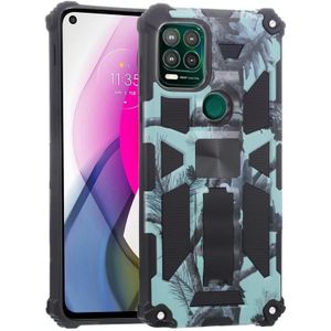 For Motorola Moto G Stylus 5G Camouflage Armor Shockproof TPU + PC Magnetic Protective Case with Holder(Mint Green)