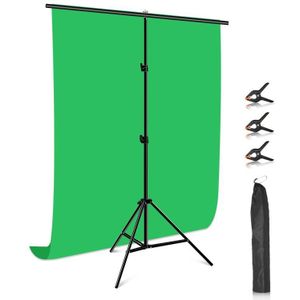 PULUZ 1x2m T-Shape Photo Studio Background Support Stand Backdrop Crossbar Bracket Kit with Clips(Green)