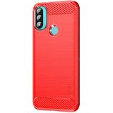 Voor Motorola Moto E20 / E30 / E40 MOFI Gentless Series Geborsteld Textuur Koolstofvezel Zachte TPU-zaak