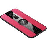 For OnePlus 6 XINLI Stitching Cloth Texture Shockproof TPU Protective Case with Ring Holder(Red)