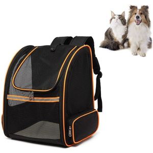 Full Net Breathable Pet Backpack For Easy Going Out Pet Backpack(Orange)