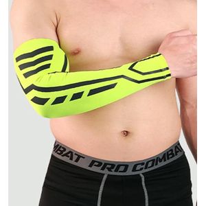 A Pair Sports Wrist Guard Arm Sleeve Outdoor Basketball Badminton Fitness Running Sports Protective Gear  Specification:  M (Fluorescent Green)