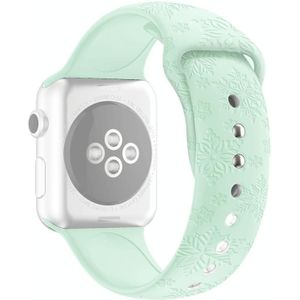 Sneeuwvlok embossing siliconen horlogeband voor Apple Watch Series 7 41mm / 6 & SE & 5 & 4 40mm / 3 & 2 & 1 38mm