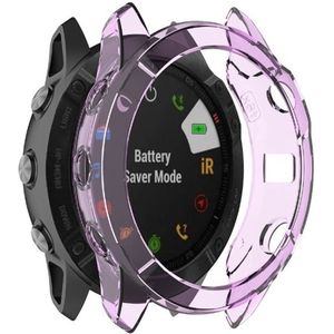 For Garmin Fenix 6X TPU Half Coverage Smart Watch Protevtice Case (Purple)