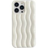 Voor iPhone 13 Pro Max Lak 3D Water Wave Textuur Telefoonhoes (Olijfgroen)