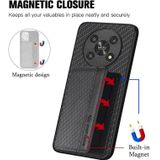 Voor Honor Magic4 Lite koolstofvezel magnetische kaart tas telefoonhoes
