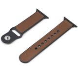 Paste Leather TPU Watchband For Apple Watch Series 6 & SE & 5 & 4 40mm / 3 & 2 & 1 38mm(Brown)